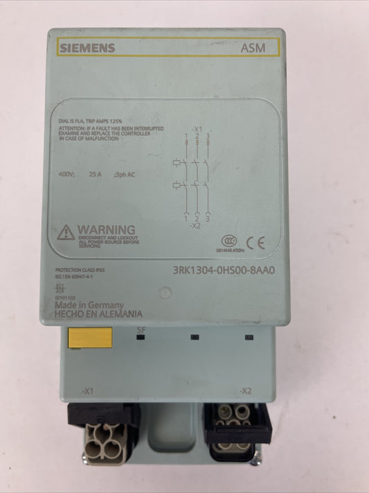 SIEMENS ASM 3RK1304-0HS00-8AA0 DISCONNECT MODULE 400VAC 25A 3PH