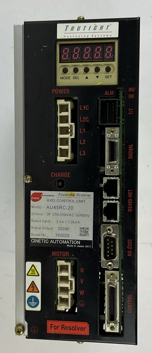 CINETIC AU45RC-20 AXIS CONTROL UNIT 230VAC 50/60HZ 200W 3.5A 1.2KVA 3P