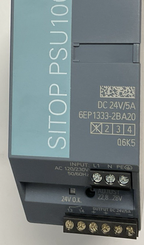 SIEMENS 6EP1332-2BA20 POWER SUPPLY 24VDC 5A 50/60HZ