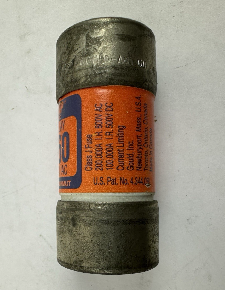 GOULD SHAWMUT AMP-TRAP 2000 AJT60 60A 600VAC TIME DELAY FUSE LOT OF 3