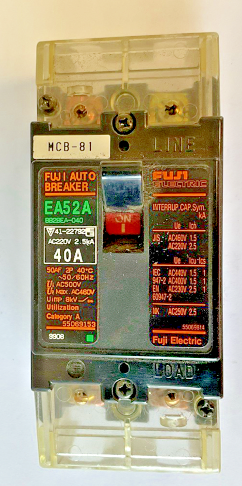 FUJI ELECTRIC EA52A CIRCUIT BREAKER 40A 220VAC 2.5KA BB2BEA-040