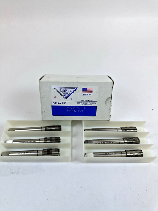 BALAX 14432-000 H12 9/16-18 Thread Forming Tap Lot of 6