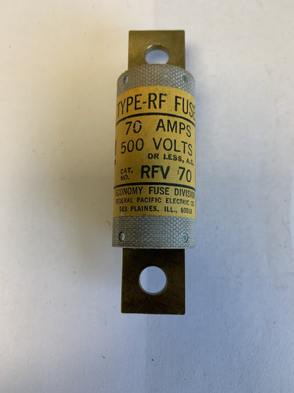 Economy Fuse RFV70 70A 500V Type-RF Fuse "Lot of 3"