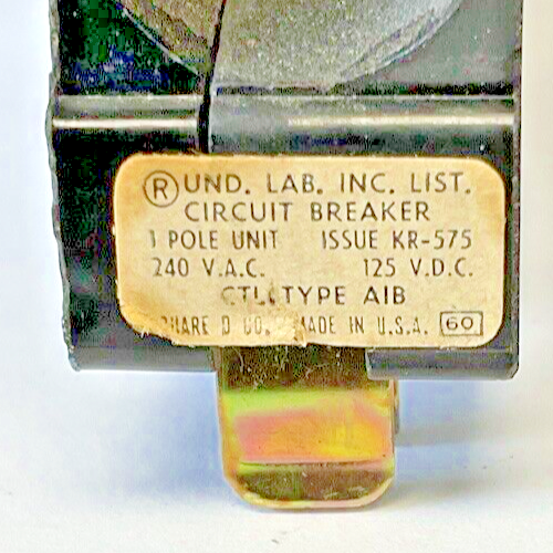 SQUARE D A1B120 CIRCUIT BREAKER 20A ****LOTOF2****