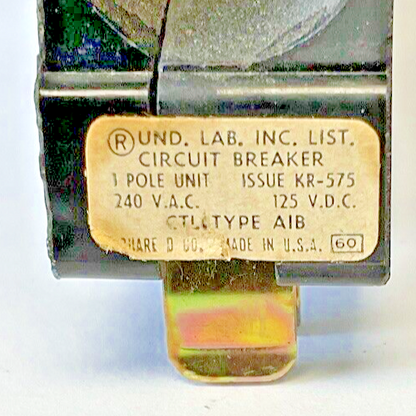 SQUARE D A1B120 CIRCUIT BREAKER 20A ****LOTOF2****