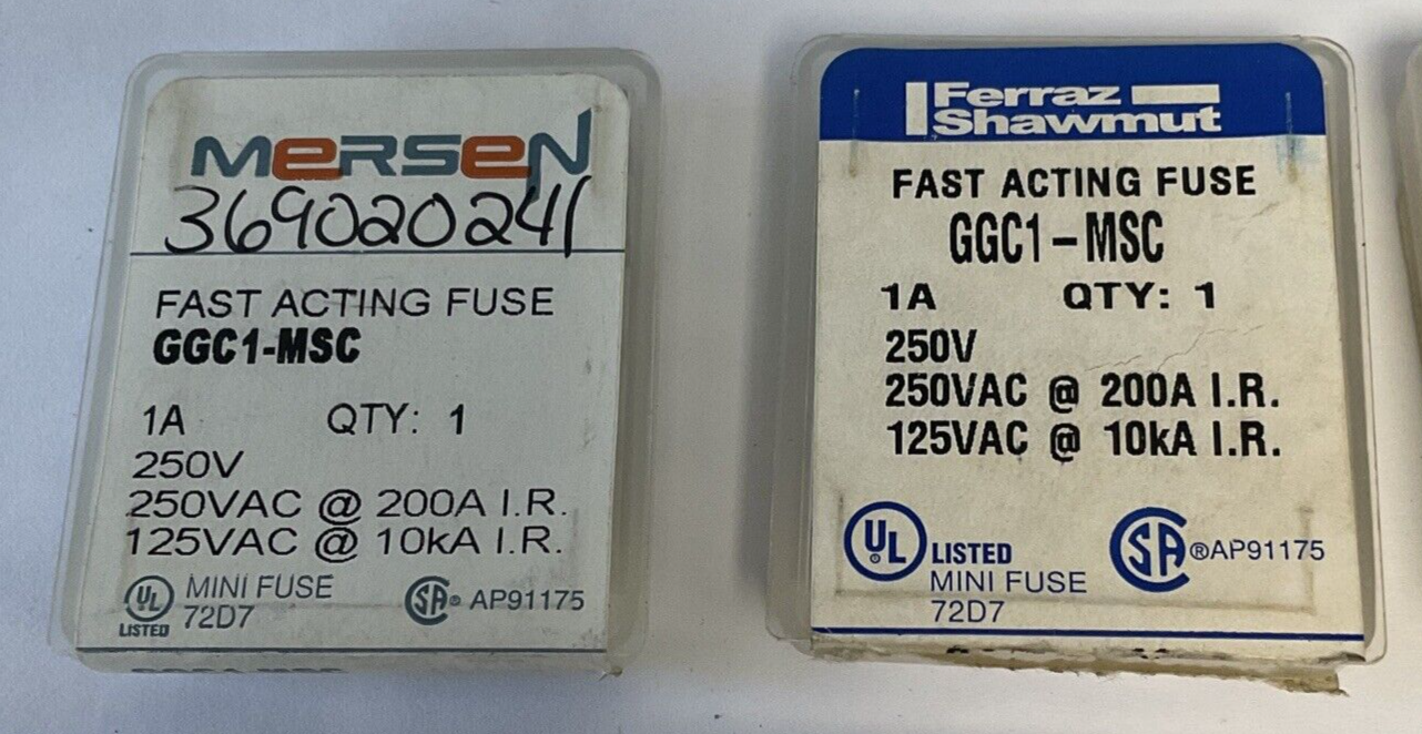 MERSEN/FERRAZ SHAWMUT GGC1-MSC 1A FUSES 250VAC****LOTOF58FUSES*****