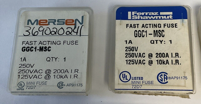 MERSEN/FERRAZ SHAWMUT GGC1-MSC 1A FUSES 250VAC****LOTOF58FUSES*****