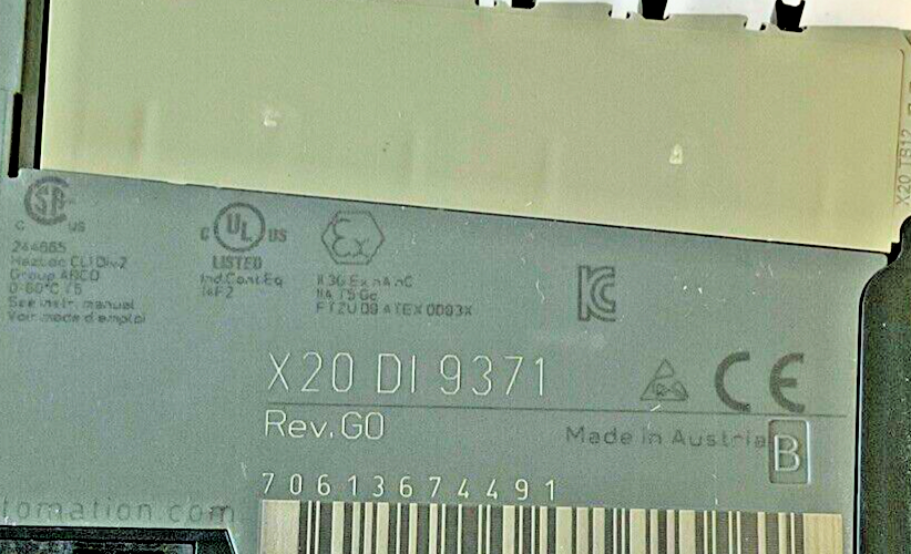 B&R AUTOMATION PLC MODULE X20DI9371 REV.G0 X20BM11 REV.G0