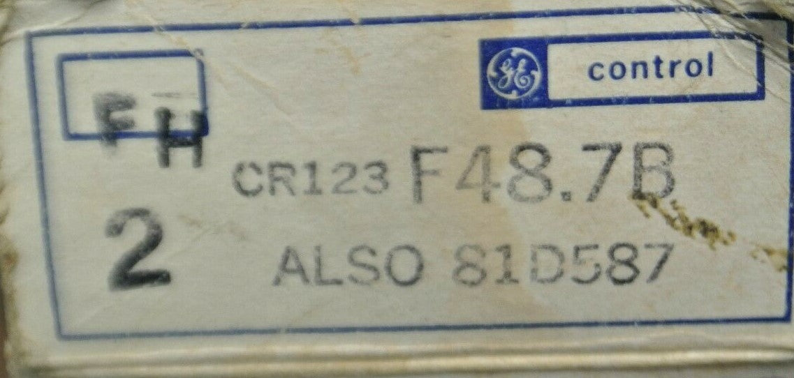 BOX of 2 / GENERAL ELECTRIC CR123F48.7B / OVERLOAD HEATER ELEMENTS / NEW SURPLUS