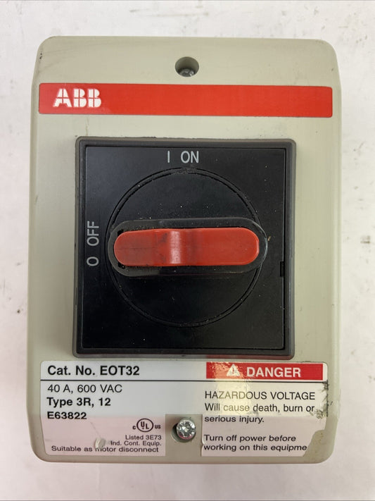 ABB EOT32 DISCONNECT SWITCH 40A 600VAC TYPE 3R, 12