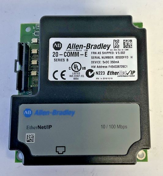 ALLEN BRADLEY 20-COMM-E INTERFACE ADAPTER VER.5.002 5VDC 350MA SER.B
