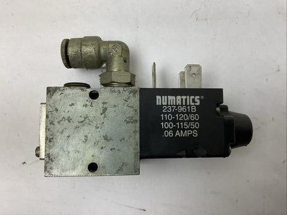 NUMATICS L01SA4592000030 SOLENOID VALVE 237-961B 110-120/60 100-115/50 0.06AMPS