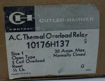 Eaton Cutler Hammer 10176H137 AC Thermal Overload Relay - 30 Amp, 600 VAC (NEW)