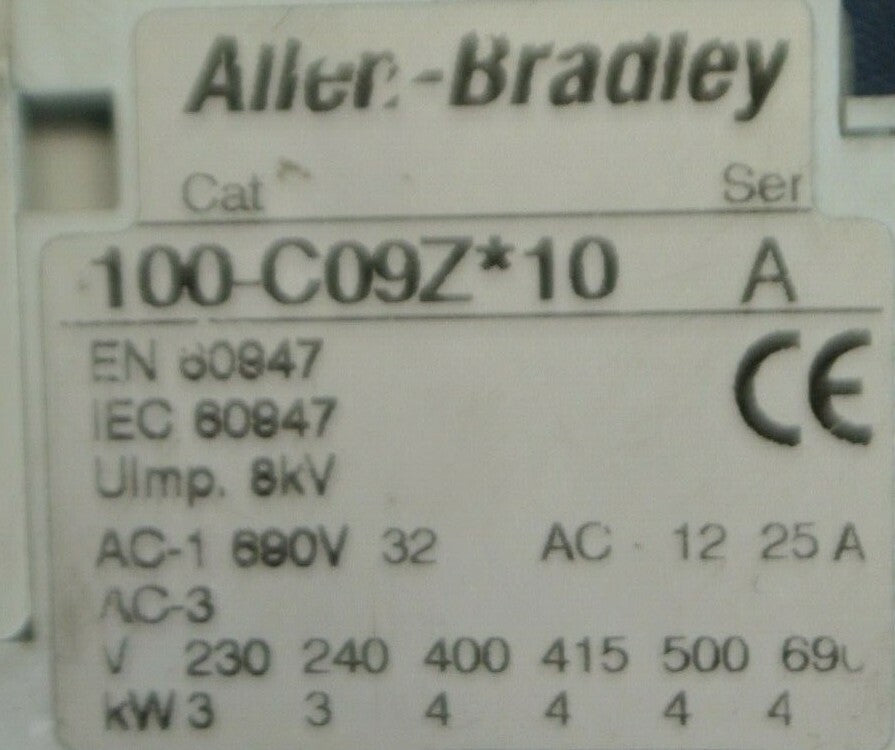 ALLEN-BRADLEY 100-C09Z*10 CONTACTOR Ser. A  24VDC ***LOTOF2***