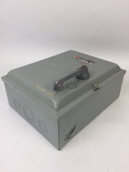 FPE 5636R HEAVY DUTY SAFETY SWITCH 60A 600VAC 3 POLE 50HP FEDERAL PACIFIC ELECTR