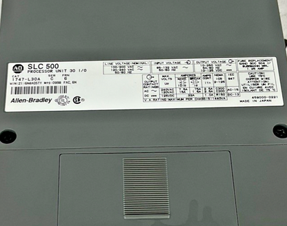 ALLEN BRADLEY 1747-L30A PROCESSOR UNIT 30 I/O SER.C FRN.6 240VAC 50/60HZ