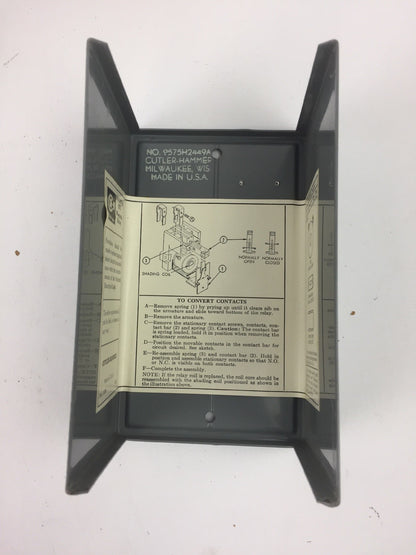 CUTLER HAMMER 9575H2450 TYPE AA RELAY COIL 220/240 V 50/60 CY 16 AMP 600 V MAX