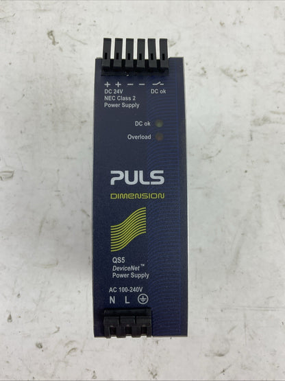 PULS QS5.DNET POWER SUPPLY OUTPUT 24VDC 3.8A INPUT 100-240VAC 110-300VDC