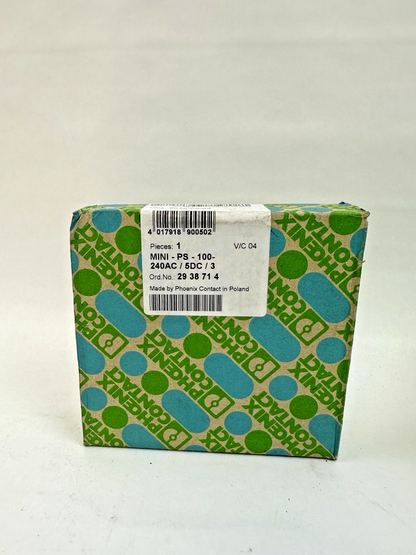 PHOENIX CONTACT MINI-PS-100-240AC/5DC/3 2938714 DIN RAIL POWER SUPPLY