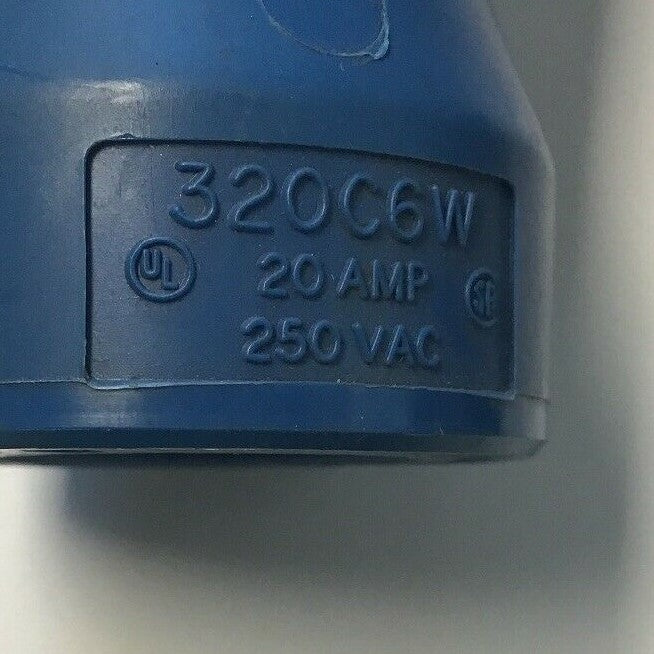 HUBBELL 320C6W PIN & SLEEVE WATERTIGHT PLUG 20A 250VAC