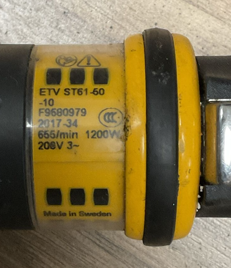 ATLAS COPCO ETV ST61-50-10 655/min 1200W 200VAC NUTRUNNER W/ 4220 2636 05 CABLE