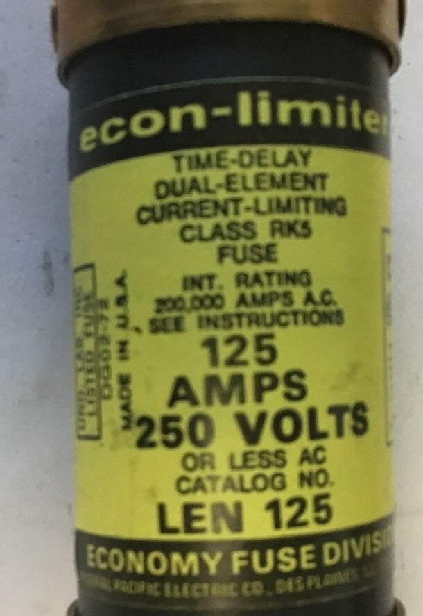ECONOMY LENR 125 FUSE CLASS RK5 250V 125A ECON-LIMITER ***LOTOF3***