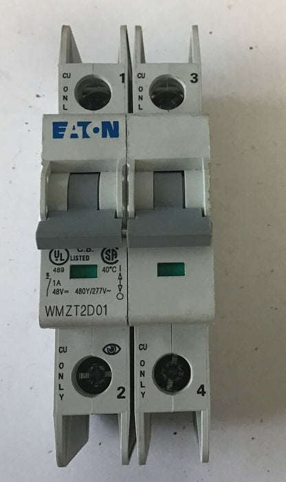 EATON WMZT2D01 CIRCUIT BREAKER 1A 480Y/277VAC 10KA 2POLE 50/60HZ***LOTOF2***
