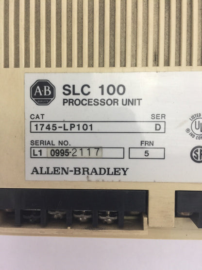 ALLEN BRADLEY 1745-LP101 PROCESSOR UNIT 240VAC 125VDC PROGRAMMABLE CONTROLLER