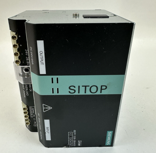 SIEMENS SITOP 6EP1336-3BA00 POWER SUPPLY 24VDC 20A 1PH 100-240VAC