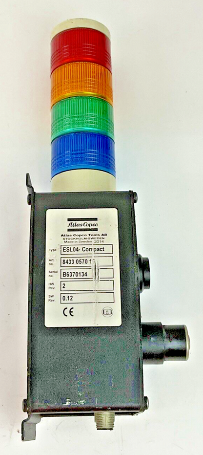 ATLAS COPCO ESL04-COMPACT STACK LIGHT ASSEMBLY W/O KEY HW REV.2 SW REV 0.12