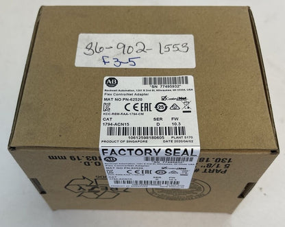 ALLEN BRADLEY 1794-ACN15 FLEX CONTROL NET ADAPTER SER D FW 10.3