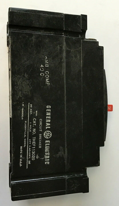 GENERAL ELECTRIC THEF113020 E100 CIRCUIT BREAKER 1POLE 277VAC 125VDC 20A