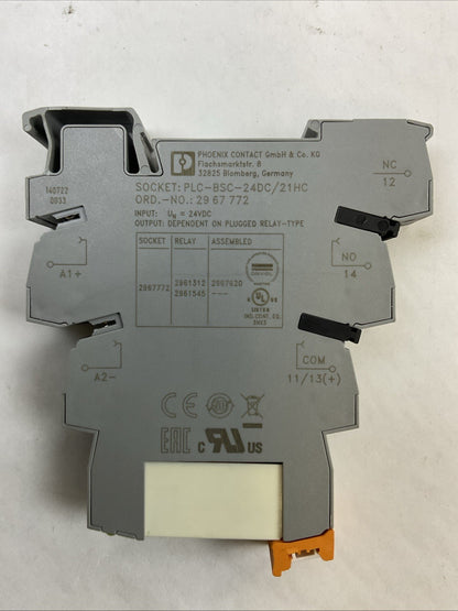 PHOENIX CONTACT PLC-BSC-24DC/21HC TERMINAL BLOCK 29 61 312 RELAY 16A 250VAC