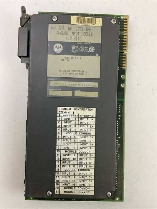 ALLEN BRADLEY 1771-IFE ANALOG INPUT MODULE (12 BIT) SER A FIRMWARE REV H