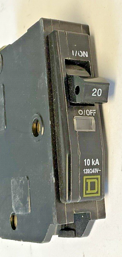 SQUARE D QOB120 CIRCUIT BREAKER 120-240VAC 5X 20A, 1X 15A 1POLE ***LOTOF6***
