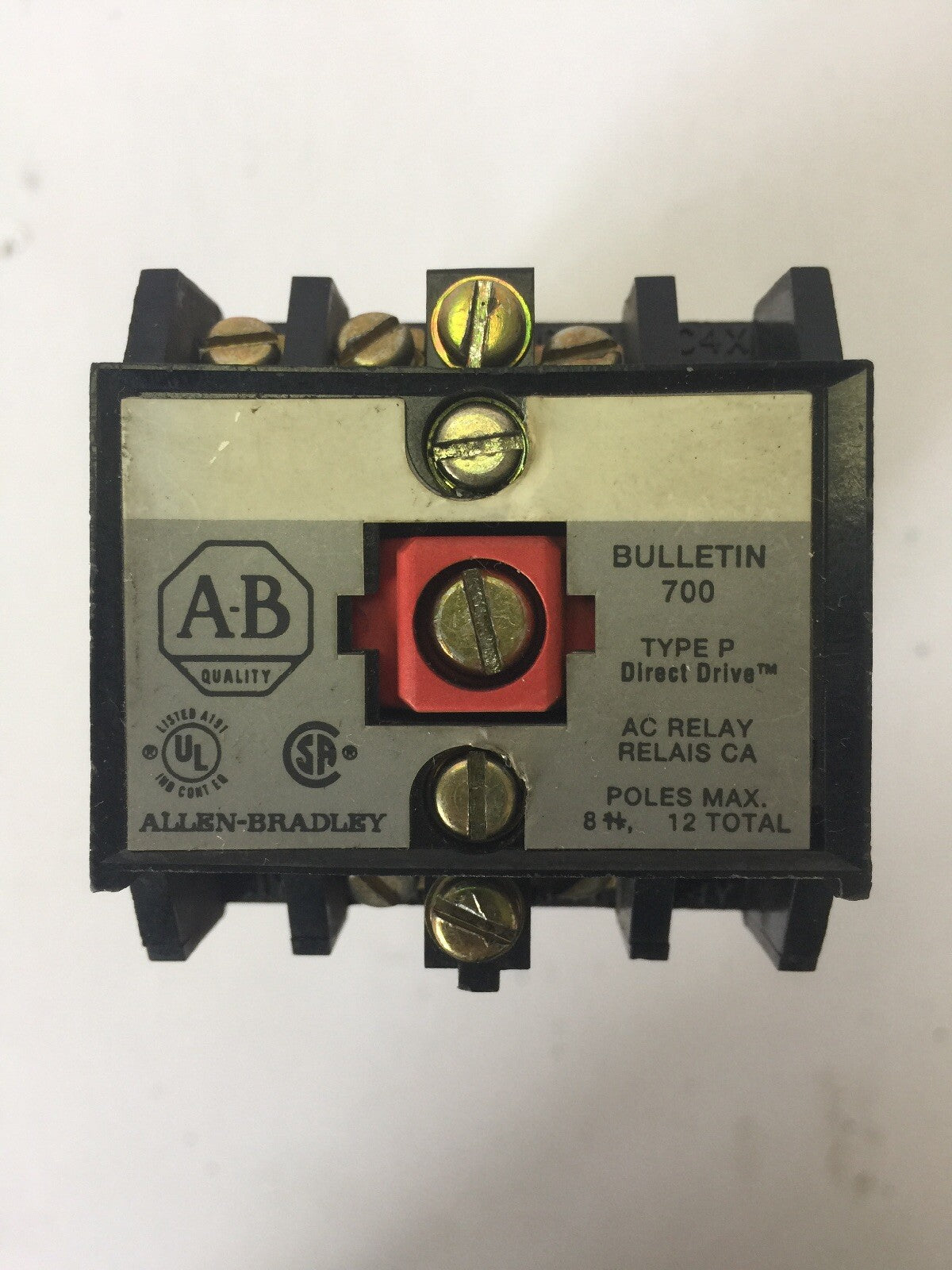 ALLEN BRADLEY 700-P800A1 AC RELAY SER B 600VAC COIL 115-120V 60HZ 700-PC40 SER A