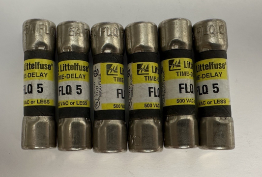 LITTELFUSE FLQ-5 5 AMP 500VAC TIME-DELAY FUSE *LOT OF 6*