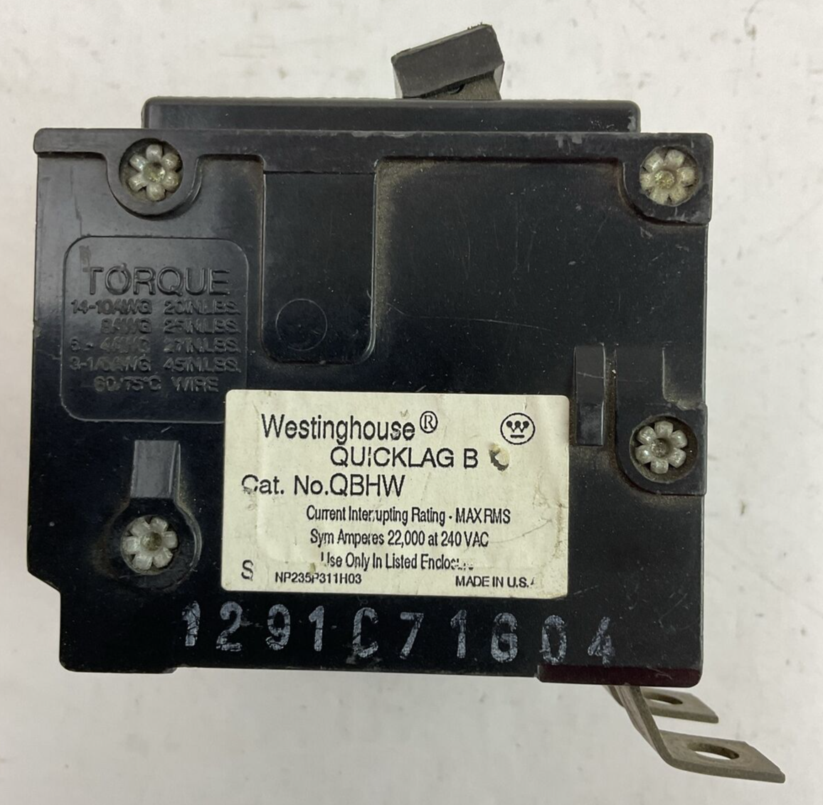 WESTINGHOUSE QBHW3030H CIRCUIT BREAKER 30AMP 3POLE 240VAC