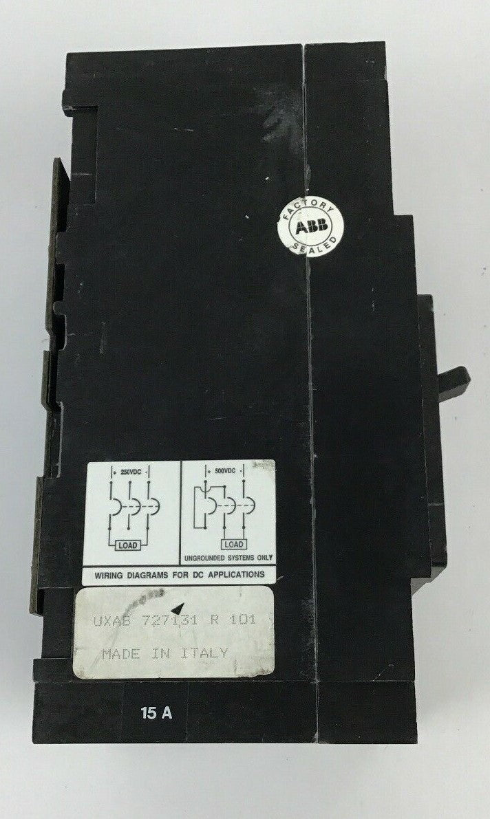 ABB UXAB 727131 R 101 15AMP CIRCUIT BREAKER 500VDC 3POLE TYPE ES 480VAC