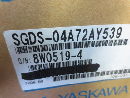 YASKAWA SGDS-04A72AY539 AC SERVOPACK OUTPUT: 0-23VAC, 0-300Hz 2.8A