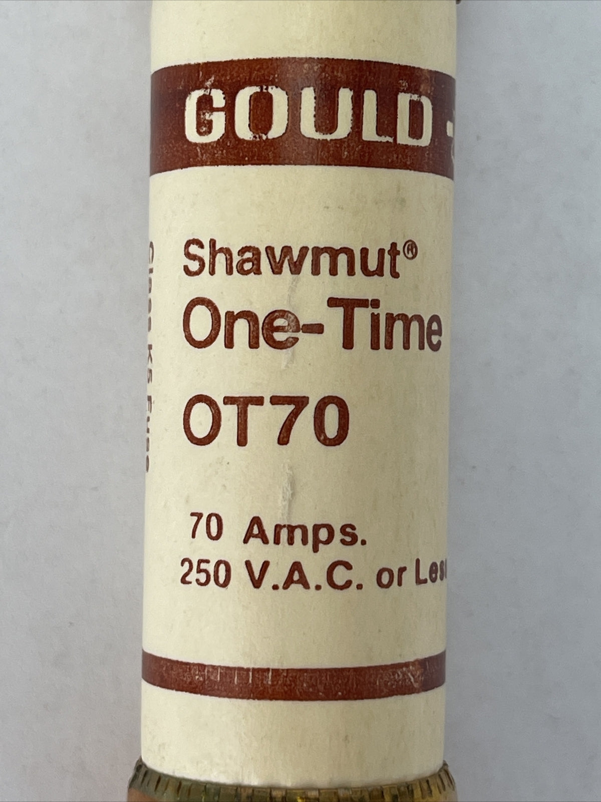 GOULD SHAWMUT OT70 ONE-TIME FUSE 70AMP 250VAC CLASS K5 (LOT OF 5)