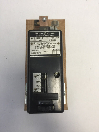 GE 0549D0497 G-1 OVERCURRENT TRIPPING DEVICE TYPE EC-2A 150 AMP 60 CYC