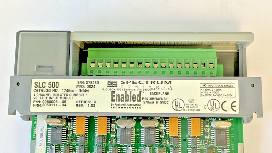 SPECTRUM CONTROLS 1746SC-INI4VI 4 CHANNEL INPUT MODULE SER.D REV.1.03 SLC500