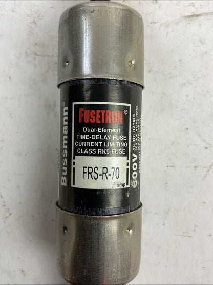 FUSETRON FRS-R-70 600VAC 300VDC 70 AMP TIME DELAY DUAL ELEMENT CLASS RK5 FUSE