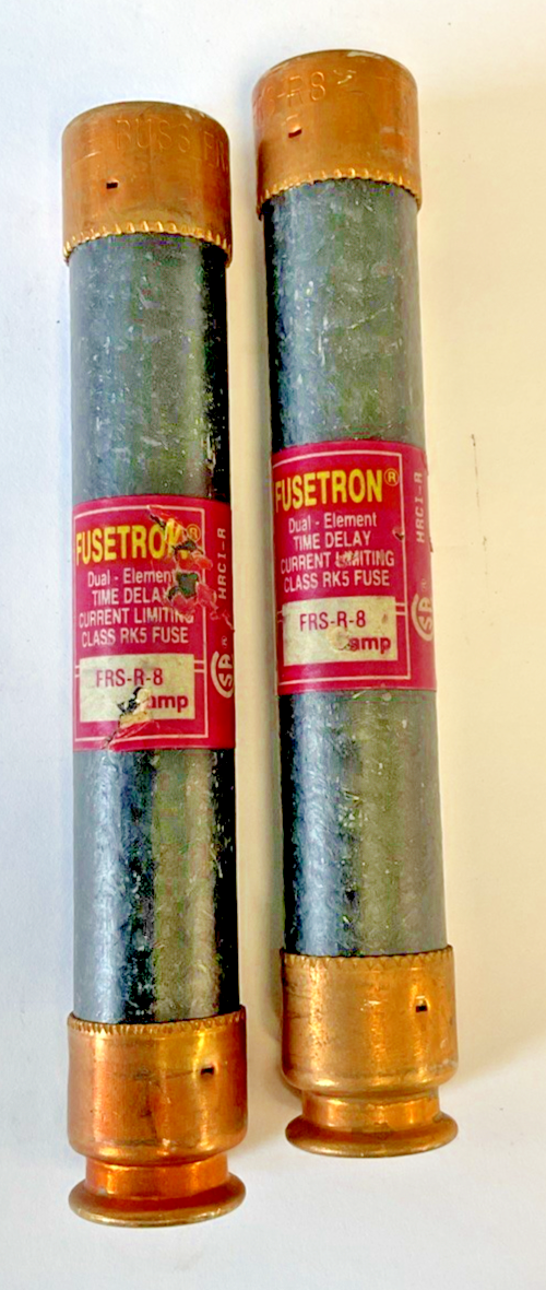 FUSETRON FRS-R-8 FUSES  8A 600V ***LOTOF2*** (FUSES MAY LOOK DIFFERENT)