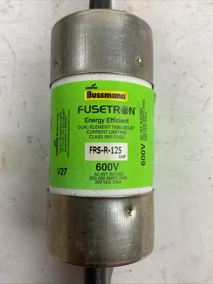 FUSETRON FRS-R-125 600VAC 300VDC 125AMP ENERGY EFFICIENT CLASS RK5 FUSE