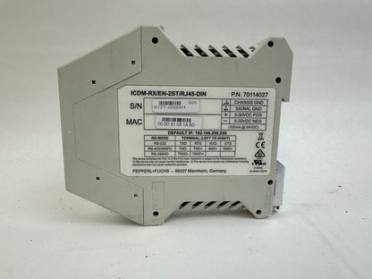 PEPPERL+FUCHS ICDM-RX/EN-2ST/RJ45-DIN P/N 70114027 ETHERNET/IP GATEWAY