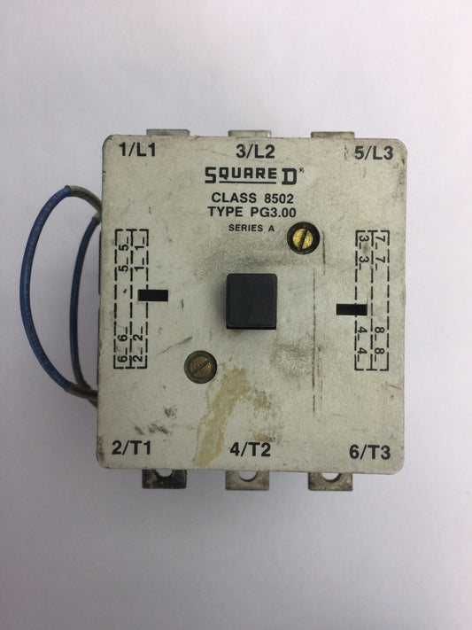 SQUARE D 8502 PG3.00 CONTACTOR 600VAC 100A 60HP 3 POLE 3 PHASE