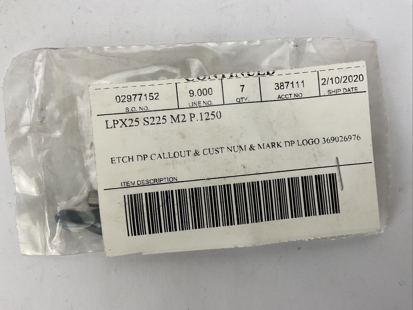 DAYTON LPX25 S225 M2 P.1250 PUNCH (BAG OF 7)