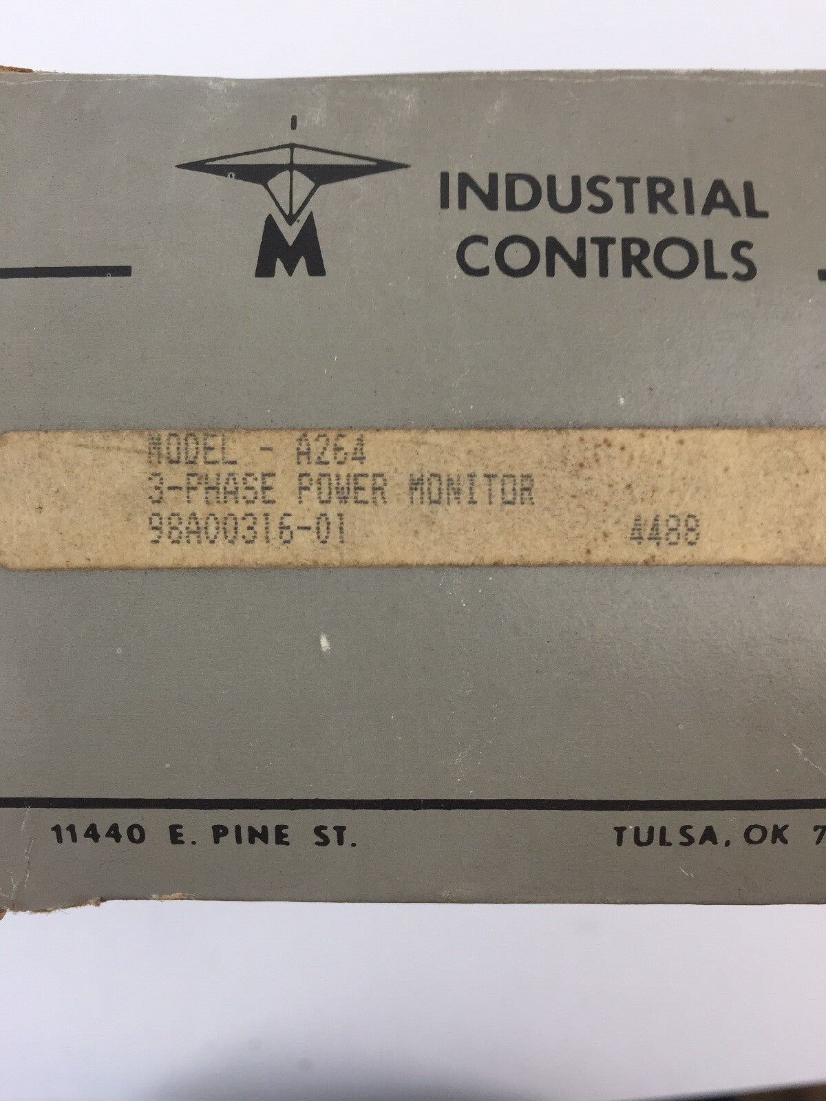 TIME MARK INDUSTRIAL CONTROL A264 3-PHASE POWER MONITOR 120VAC